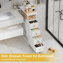 Narrow Nightstand With Charging Station - Slim Dresser For Bedroom Narrow Side Table Storage Cabinet, Small Dressers Chest Of Drawers, Tall Night Stand End Table For Small Spaces, White - 美規B型插(110-127V) - 查看 9