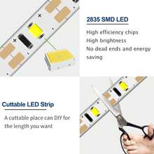 5V LED Light Strip, Warm White/Cool White, USB Powered With Built-In Switch Button, Easy Installation, Suitable For Bedroom, Wardrobe, Cabinet, Home DIY Lighting - white light - View 6