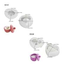 带盖硅胶心形模具 - 珠宝蜡烛托托盘模具，适用于DIY树脂、混凝土工艺品、情人节婚礼装饰硅胶模具 - 白色 - 查看 7