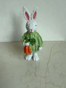 1pc Easter Decoration, Nordic Style Sweater Rabbit Resin Figurine, Party Home Decor Gift, Suitable For Kitchen, Dining Room, Bedroom, Office Desk Rabbit Ornament - Multicolor - View 14