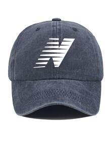 Mũ lưỡi trai thể thao unisex có thể giặt được - Mũ cài khuy thời trang kẻ sọc logo chữ N - N - Xem 13