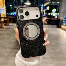 【よく売れる】compatible with  17 Pro Max用 新磁気メイクアップミラースタンド付きケース, バニティオーガナイザー,磁気式スマホアタッチメント,携帯電話スタンド,ケースアタッチメント,洗練されたバニティデザイン,強力な磁気保持力,持ち運び用メイクアップ,美容愛好家,デイリーメイクルーティン,旅行用ビューティーエッセンシャル - ピンク - チェックする 6