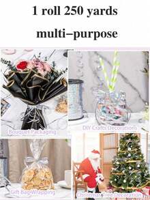 1 Roll 250 Yards Metallic Shiny Plastic Gift Wrapping Ribbon, Waterproof Silver Curling Ribbon, Balloon Tying Ribbon, Laser Ribbon, Sturdy, Easy To Roll, Tear-Resistant, Suitable For Wedding, Birthday And Holiday Decoration Parties, Balloon Accessories - Multicolor - View 7
