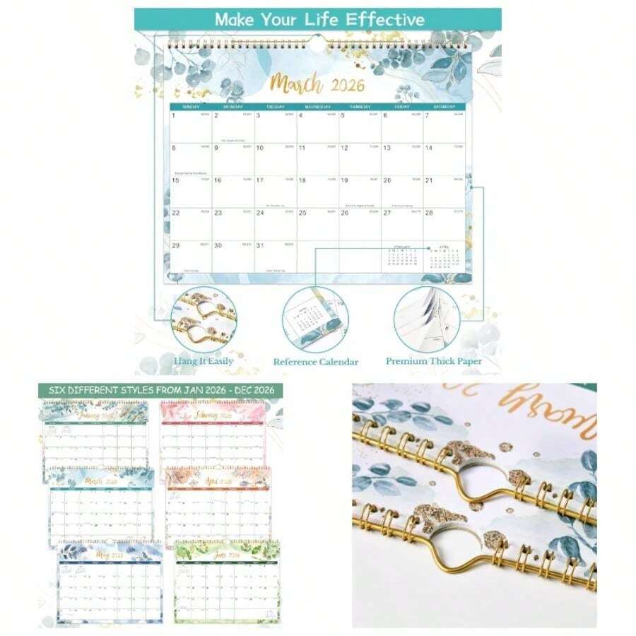 2026 WALL CALENDAR - 2026 Moon From January 2026 To December 2026