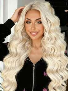 Platinum Blonde Human Hair Wig For Women 13X4 HD Body Wave Lace Front Wigs Human Hair 250 Density White Colored Lace Frontal Wigs Pre Plucked With Baby Hair Brazilian Remy Glueless Wigs Human Hair For Daily Use - SWhite - Xem 6