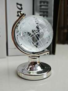 Crystal Globe High Transparency 3D Rotating Crystal Globe Office Living Room Decor, Precision Carved Crystal Globe, Minimalist Ins Style Creative Desktop Ornament, Graduation Gift Classmate Present - Multicolor - View 4