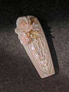 1pc 3D Acrylic Flower Silicone Nail Art Mold, Lily 5-Petal Embossed Nail Gel Mold, DIY Nail Art Tool, Gel Polish Carving Mold - Multicolor - View 4