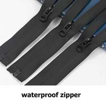 5pcs #5 Waterproof Zipper, Black, Outdoor Jacket, Sportswear, Zipper Tape, Pockets, Bags, DIY Sewing Supplies, Multi-Color