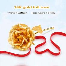 Mother's Day & Valentine's Day Gifts: 24k Gold Foil Rose, Gold Rose, Incense, And Flower Vase - Gold - View 7