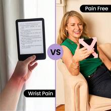 安全手带多功能轻便指握式电子阅读器支架，适用于6-7英寸Kindle Paperwhite/Kobo/Voyaga/Pocketbook/Tolino电子书，高弹性