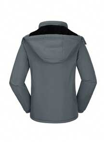 CAMEL CROWN Jaket Ski Salju Tahan Air Wanita Mantel Musim Dingin Hangat Bulu Domba Jaket Snowboarding Terisolasi Tahan Angin Bertudung - Dark Grey - View 8