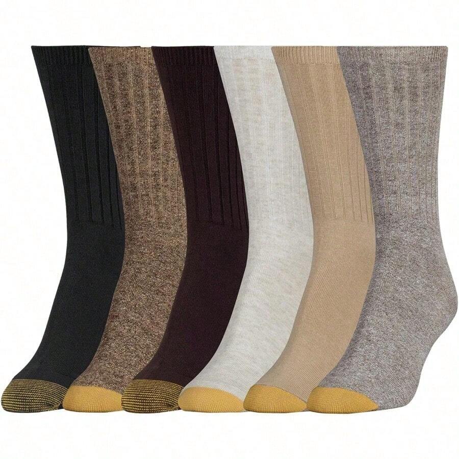 Gold Toe Women's Casual Texture Crew Socks 6-Pairs - como en la foto - Ver 1