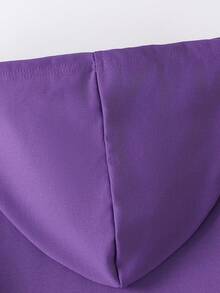 1件Y2K风格圆领卫衣，休闲长袖卫衣，适合返校季、毕业季、日常休闲穿着 - 紫色 - 查看 6