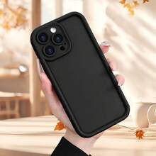 Adecuado para iPhone 1615 ProMax14 Plus13 Pro1211, nueva funda de teléfono de diseño creativo de silicona líquida TPU con orificios finos y carcasa suave, esta funda de teléfono ofrece buena protección y patrones modernos y novedosos, convirtiéndola en tu primera opción para fundas de teléfono. - Negro - Ver 3