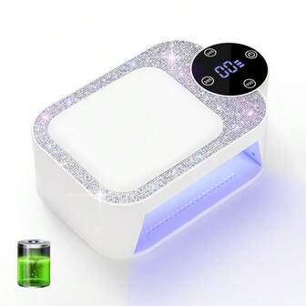 可充电式UV LED美甲灯，无线无绳美甲烘干机，带手枕，适用于凝胶抛光，专业美甲美睫工具，家用及美甲沙龙均可使用。