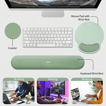 Mouse Pad And Keyboard Wrist Rest, 3-In-1 Gel Memory Foam Ergonomic Mouse Pad With Wrist Rest Set, Gaming Mousepad Arm Cushion Support For Computer Office Desk Accessories Cute Setup - Multicolor - View 7