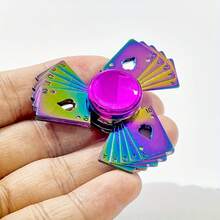Cool Metal  Toy, Zinc Alloy Time-Killing Hand Twirler, Mixed Color, Party Gift, Gift Bag Filler, Fun For And Adults, Durable Metal  For Everyday Entertainment - 1 件彩色撲克 - 查看 6