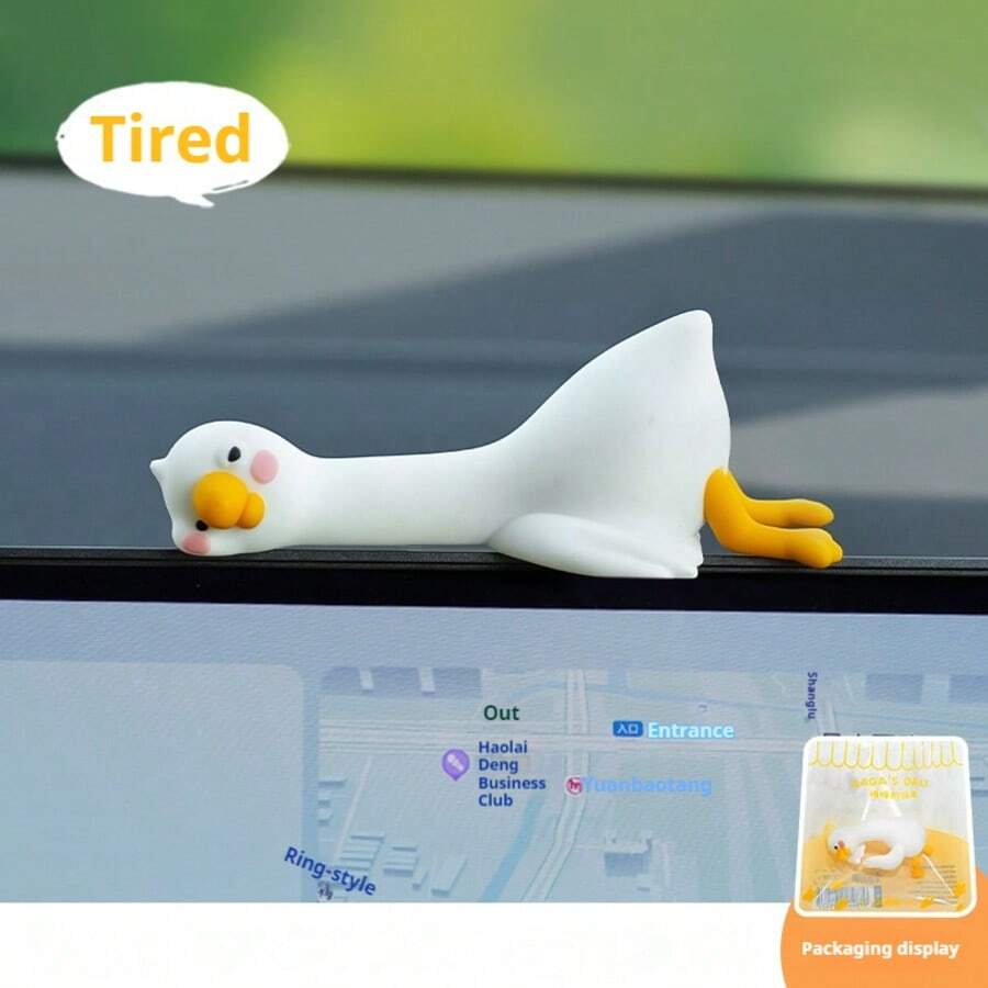 Đồ trang trí hình vịt dễ thương mới, hình vịt nằm, trang trí bảng điều khiển (kèm băng dính) dùng hàng ngày.