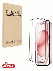 2pcs 9D Full Coverage 2.5D 9H Economical Tempered Glass Screen Protector, Compatible With IPhone 17/17 Pro/17 Pro Max/17 Air/16/16 Plus/16 Pro/16 Pro Max/15/14/13 Mini/12/11/XS Max/8+/7 Series - Clear - View 16