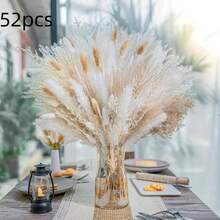 52 Pcs Pampas Grass Rattan Bouquet - Versatile For Wedding Decor, Romantic Centerpieces & Stylish Home Accents - Naturally Inspired Generaling Fit Rattan Flowers For Timeless Elegance - Multicolor - View 10