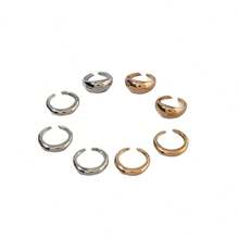 Geometric Metal Style Lava Line Ring Four-Piece Set Irregular Smooth Open Ring SetValentine's Day Gift - 28196-gold - View 5