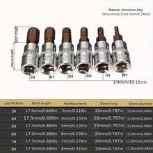 6pcs 1/4" Hex Screwdriver Bit Socket Set, H3- Hex Bits, Torque Wrench & Ratchet Wrench Accessories - Multicolor - View 4