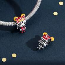 1 mặt dây chuyền mạ bạc hình mèo may mắn và rồng Trung Quốc phong cách Trung Hoa, thích hợp làm vòng tay, mặt dây chuyền, móc chìa khóa, quà tặng năm mới cho bạn bè và gia đình - Bạc - Xem 3