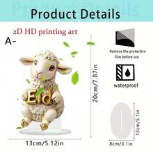 A Single, Attractive, Flat Acrylic Platter Adorned With 3D Gold Embellishments; Perfect For Home Decor, Bedroom, Living Room, Dining Table, Dining Room, Eid Al-Adha Celebrations, Eid Al-Adha Gifts, Outdoor Garden Decorations, And An Ideal Gift For Family And Friends.