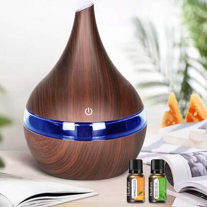 300ml USB Humidifier & Essential Oil Diffuser  Perfect For Relaxation At Home, Work Or On The Go (Includes  Oils)