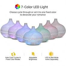 550ml Essential Oil Diffuser  Soundwave Tech, Auto Shut Off, 7 LED Colors With Remote Cool Mist Humidifier For Home & Office - 杏色 - 查看 6