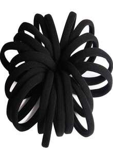 200/100/50/10pcs Black 4cm/1.57in Elastic Hair Ties, Cute Simple Fashion Casual Elegant Hair Scrunchies, Beauty, Home, Hair Accessories - Pure Black - View 3