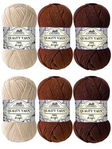 300g 6-Piece Autumn/Winter Crochet Yarn Set - 4-Ply Yarn, Suitable For Beginner Crochet Projects, Can Be Used For Weaving Handbags, Crafts, Decorations, Holiday Gifts - Multicolor - View 12