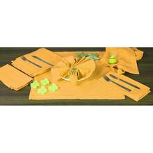 Cloth Dinner Napkins In 1OO% Cotton Fabric - Mustard, Mitered Corners & Generous Hem, Set Of 12,18x18EveryDayNapkin,Mustard - 芥末 - 查看 10