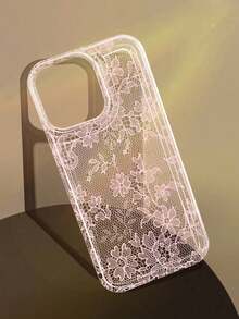 1pc Elegant Lace Pattern Anti-Slip Transparent Cushion Soft Phone Suitable 11/12/13/14/15/16 Pro Festive Surprise |   Cute & Protective Her - 1 cái - Xem 6