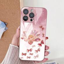 Funda de mármol para iPhone 17 Pro Max, funda para iPhone 16 13 14 11 12 15 Pro Max 16E 7 8 Plus XR SE 17 Air, cubierta de silicona con vidrio templado - Rosa PJ02 - Ver 13