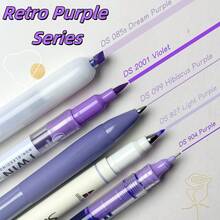 5pcs Retro Green Neutral Pens, Includes 5 Different Models, Suitable For Drawing, Writing, Engineering Drafting, Doodling, Office And School Supplies - 5 Retro Blue - View 14