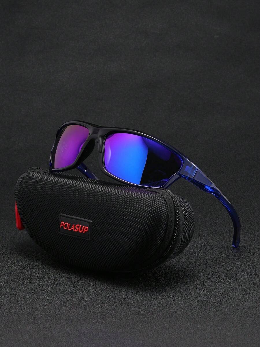 1pc Men's Polarized Solid Color Sports Eyeglasses, Fashion Minimalist Classic Versatile Eyewear, All Season - Multicolor - View 1