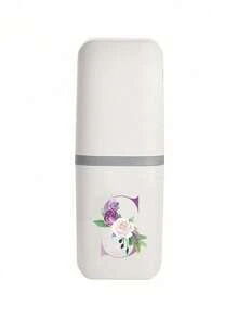 Estojo Portátil para Escova de Dentes com Estampa Floral Roxa A-Z, Mantenha sua Escova de Dentes Limpa e Pronta para Levar! Porta-Escovas de Dentes de Viagem, Tampa Portátil para Copo de Escova de Dentes, Adequado para Viagens, Camping, Viagens de Negócios e Escola, Copo Multiuso para Escova de Dentes, Copo de Lavagem de Viagem, Kit de Armazenamento de Escovas de Dentes e Artigos de Higiene, Caixa de Armazenamento Minimalista para Artigos de Higiene, Itens Essenciais de Viagem, Acessórios de Banheiro, Itens Domésticos e Suprimentos de Armazenamento