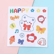 10张/4张/2张卡通兔子和熊贴纸，防水透明水杯/杯子贴纸，可爱贴纸，适合剪贴簿 - 大肚杯貼紙 - 查看 15