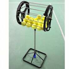 HOHOBLA 2-In-1 Tennis Ball Pickup Automatic Ball Retractor With Handle,Tennis Ball Hopper,Tennis Field Equipment Auto Collector Picker Retractor 55 Tennis Balls [US STOCK, Christmas Gift] - Black, Silver - View 3