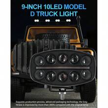 10-Inch LED Driving Light Bar 200W, White High/Low Beam + Amber DRL, 12V-48V Universal Square Work Light For Trucks, SUVs, ATV, UTV, Off-Road Exterior Fog Light - 10-inch LED Driving Light - View 2