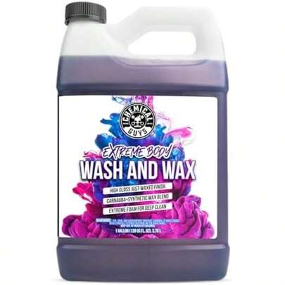 Chemical Guys CWS20716 Extreme Bodywash & Wax - de Lavado para Coche con tecnología de Brillo de Color, 40,6 l oz, 1 Paquete,(128 oz - 1 Gallon Jabón)