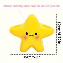 1pc Cute Star Shaped Plastic Toothbrush Holder - Freestanding Bathroom Storage, With Adorable Face Design, Durable Plastic Construction, Space-Saving Toothbrush & Toothpaste Organizer - Multicolor - View 5