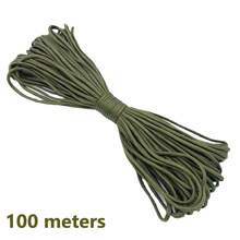 10/100米/包迷彩七股伞绳，多用途户外露营应急求生绳，适用于帐篷、捆绑、登山、手链编织、牵引绳、晾衣绳、DIY绳 - 彩色 - 查看 81