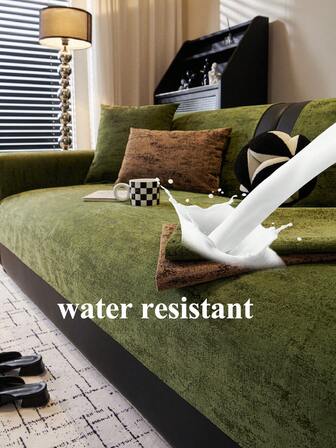 1pc All Season Sofa Cushion Cover, Modern Minimalist Non-Slip Sofa Seat Protector, Dust-Proof And Washable Sofa Slipcover, Fresh Green Soft And Fade-Resistant, Pet-Friendly Decor For Bedroom, Office, Living Room, L-Shaped Sofa And 1/2/3/4 Seater