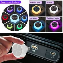 PAKRYS 2pcs Flower Shaped USB Mood Light, 7-Color Gradient Cycle, Colorful Mini Holiday Decor Flower LED Wireless Night Light, Car Atmosphere Light, Holiday Lighting, Decorative Light, Color Changing Light, Sturdy Structure, Lighting, Mood Light, No Battery Required, Car Flower Light, Truck LED Light, Truck Accessories, Car Accessories, Truck Light - Flower USB Ambient Light - View 3