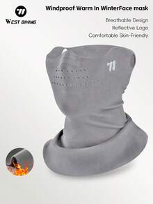 WEST BIKING Fahrrad Schal Winter Windschutz Gesichtsmaske Hautfreundlich Warm Tubulär Fahrrad Gesichtsmaske Unisex - Dunkelgrau - Übersicht 11