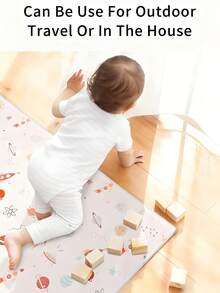 1 件婴儿爬行垫。材质：聚酯纤维。卡通图案学步垫/可折叠爬行垫/适合家庭和旅行使用。防滑表面，防水，易于清洁，柔韧性好，四季皆宜。背面带有纹理硅胶点，增强防滑性能。 - SU5030學步墊 - 查看 3