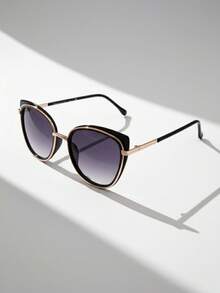 Women's Sunglasses, Summer Fashion, Blogger, Cat Eye, Elegant, Casual, Travel, Beach, UV400 Protection, Premium - 金色和黑色 - 查看 5