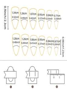 216片（9种混合款式）中长杏仁形亮面亚克力美甲贴片套装 - 完美贴合假指甲，易于佩戴：酒红色、玫瑰红、红色、咖啡色和粉色，适合女性日常及派对使用 - 彩色 - 查看 6